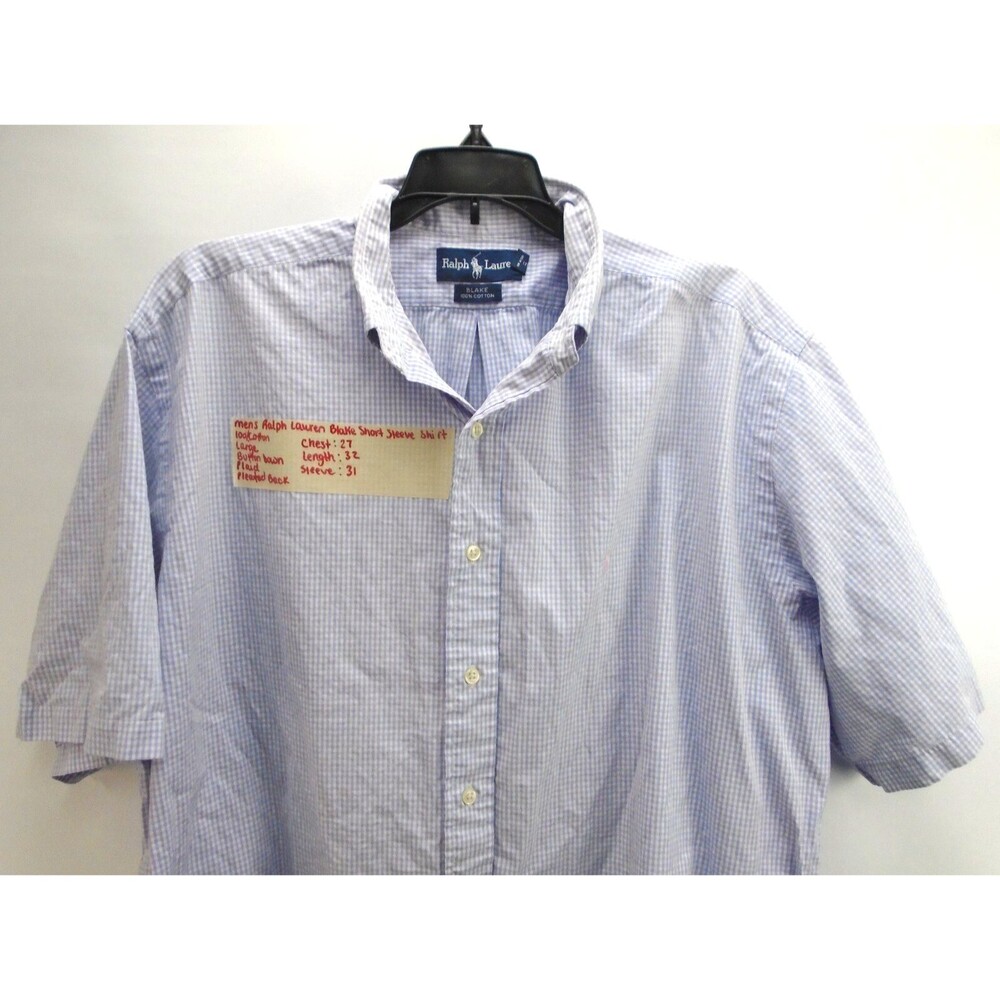 Ralph Lauren Mens Blake Shirt Sz Large 100% Cotton Button Down - Picture 2 of 8